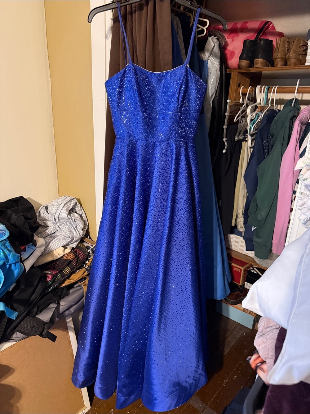 Sherri Hill Royal Blue/Purple Sparkle A-Line Prom Dress